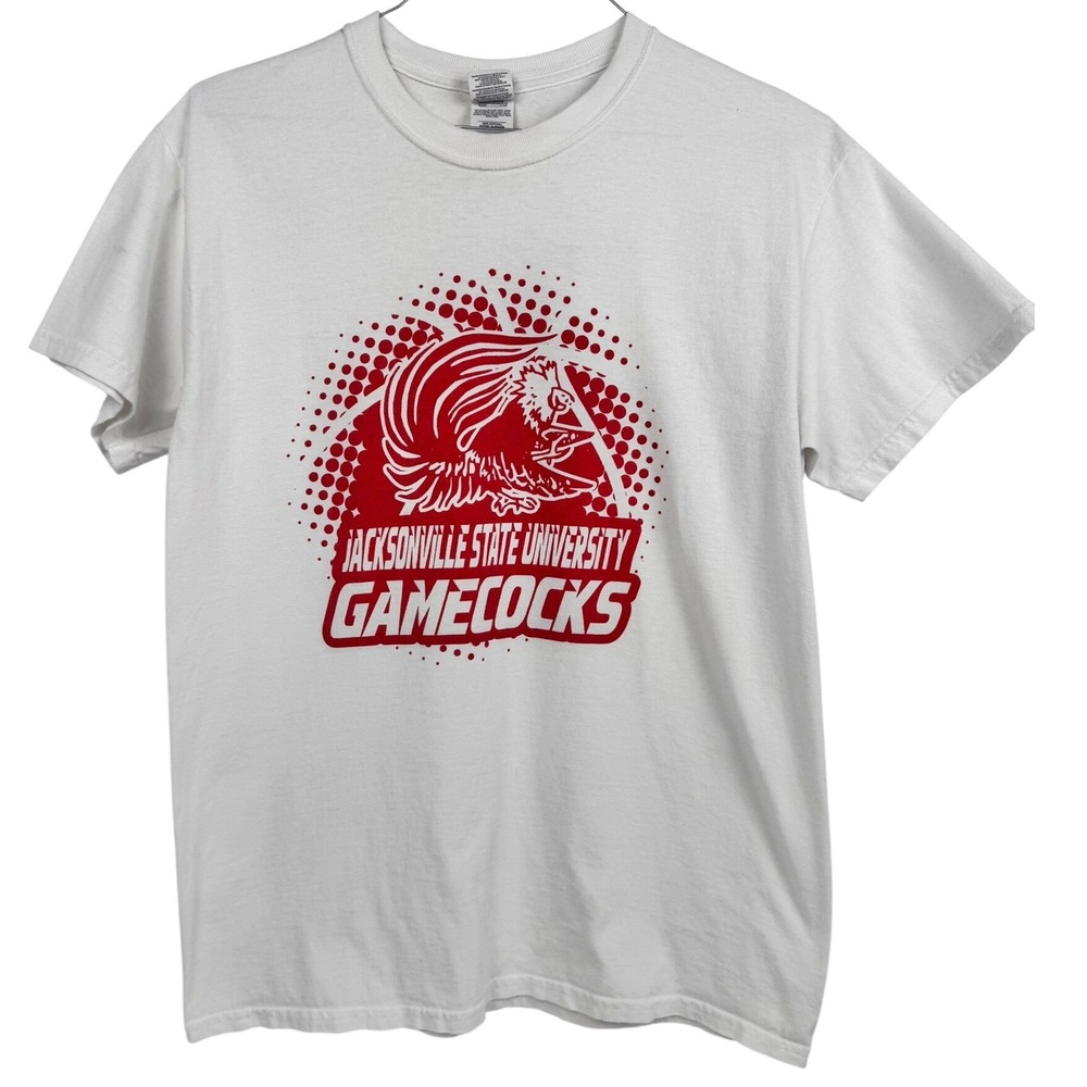 Jacksonville State University Gamecocks White B.H. Graphic T-Shirt Sz Medium